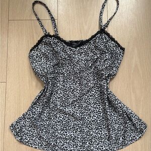 Rene Rofe Leopard Print Camisole y2k